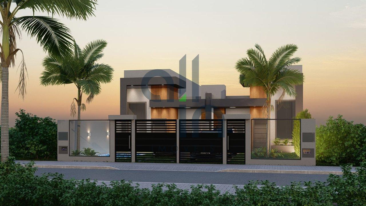 Linda casa com pé direito alto, na praia do Grant - Barra Velha - 