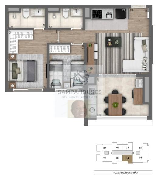 Atmosfera Vila Mariana - Lan&ccedil;amento - 3 e 2 Su&iacute;tes  São Paulo - 