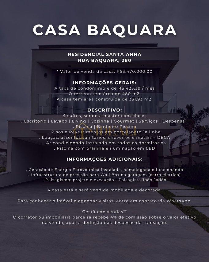 BELISSIMA CASA NO RESIDENCIAL SANTA ANNA - Santana de Parnaíba - 