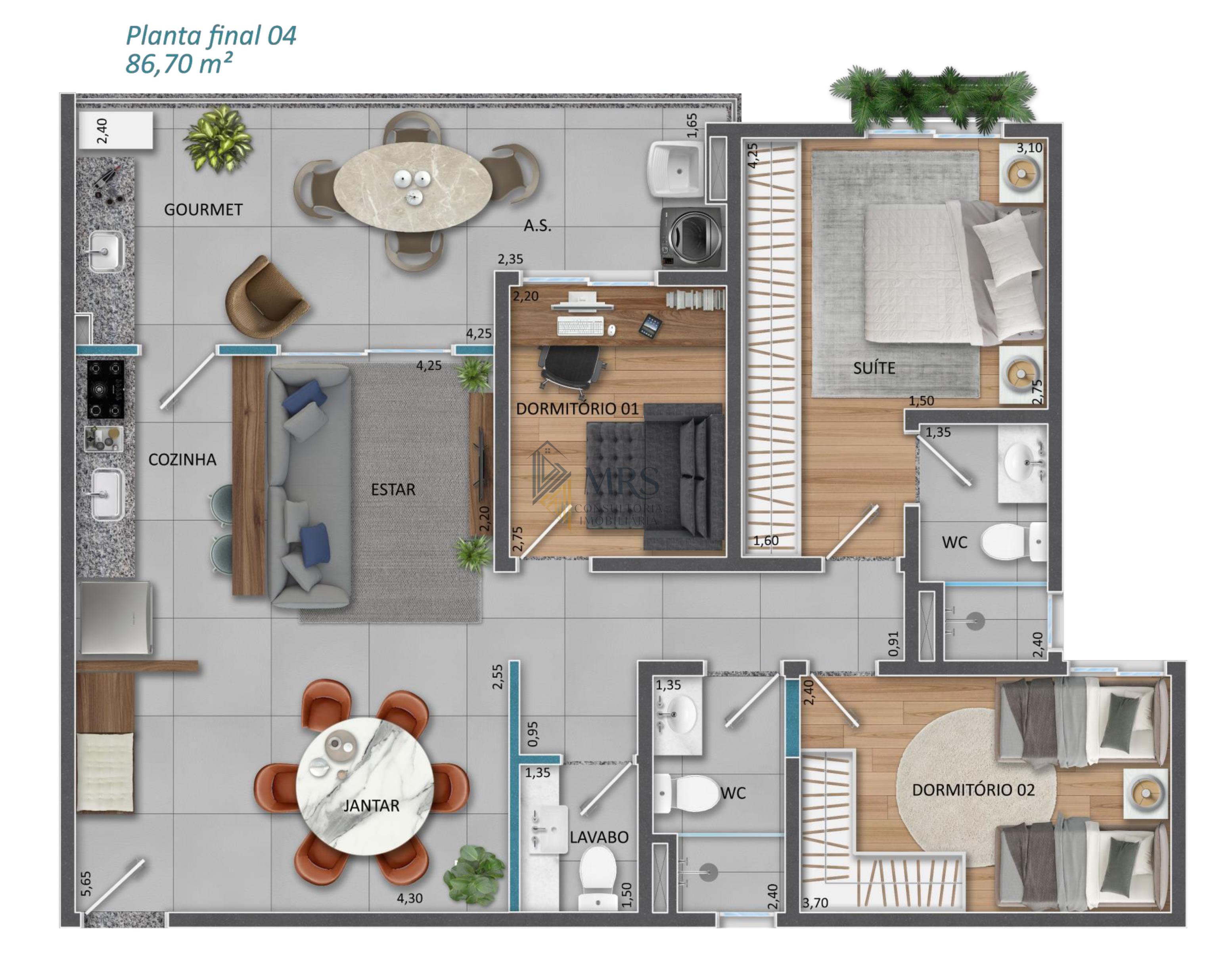 Apartamento, 3 quartos, 87 m² - Foto 1