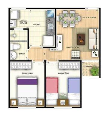 Apartamento em Quitauna de 2 Dormitórios com sacada e Vaga Rua Antônio Peres Paniágua Osasco - 