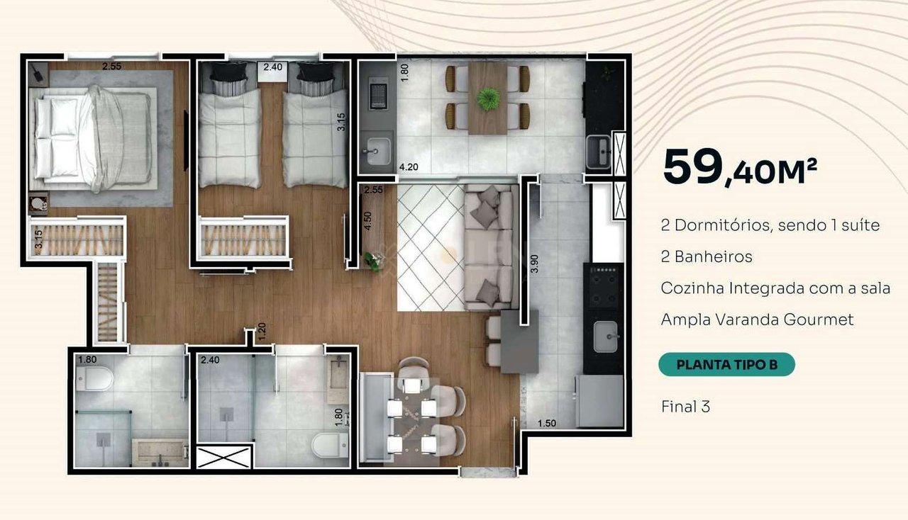 Apartamento Novo - 2 dormitórios - Jardim Primavera - Jacareí - Venda - Jacareí - 