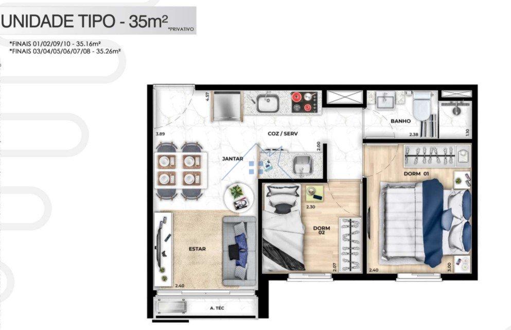 Apartamento Vila Nova Cachoeirinha 35m² - Lançamento Avenida General Penha Brasil São Paulo - 