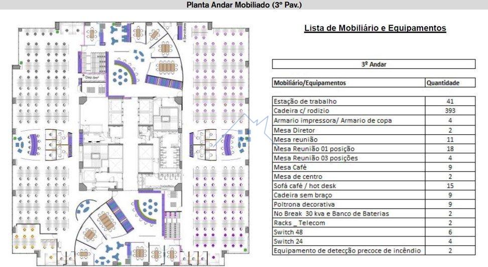 Conjunto Comercial andar inteiro no Castelo Branco Office Park – Torre Jatobá - Mobiliado Avenida Marcos Penteado de Ulhôa Rodrigues Barueri - 