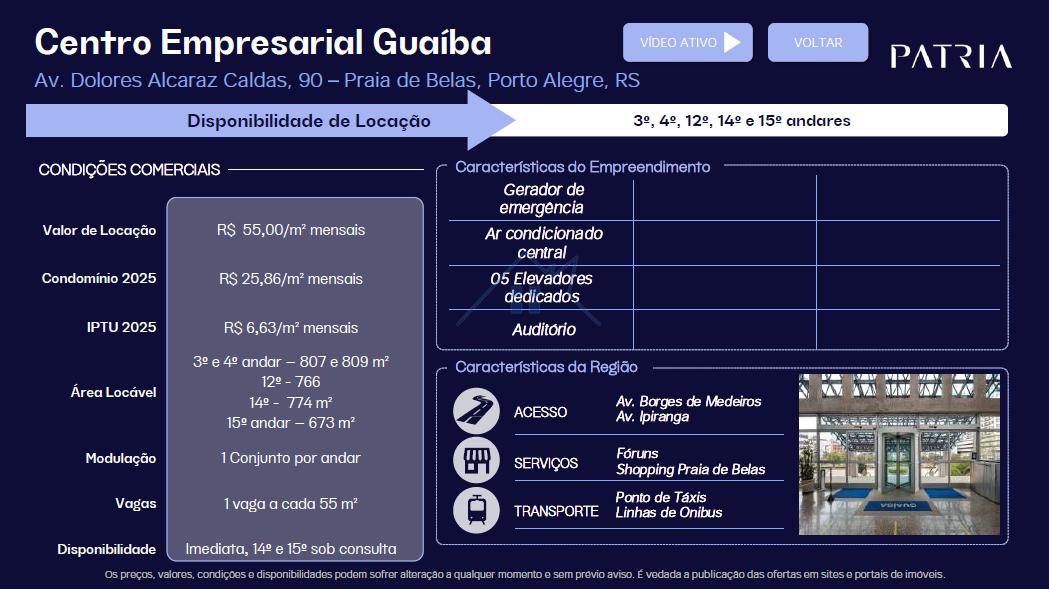 Andar Comercial na Praia de Belas - Centro Empresarial Guaíba Avenida Dolores Alcaraz Caldas Porto Alegre - 