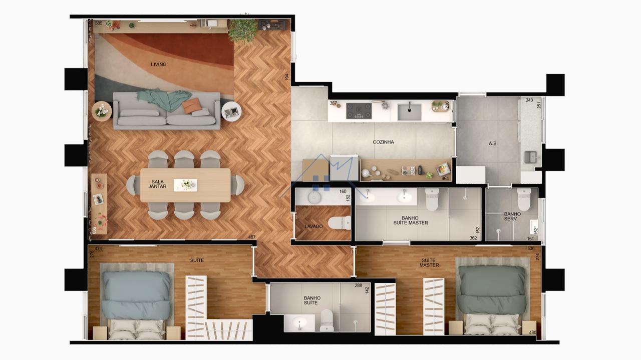Apartamento com 115m² em Cerqueira César 2 suítes 2 vagas Rua da Consolação São Paulo - 