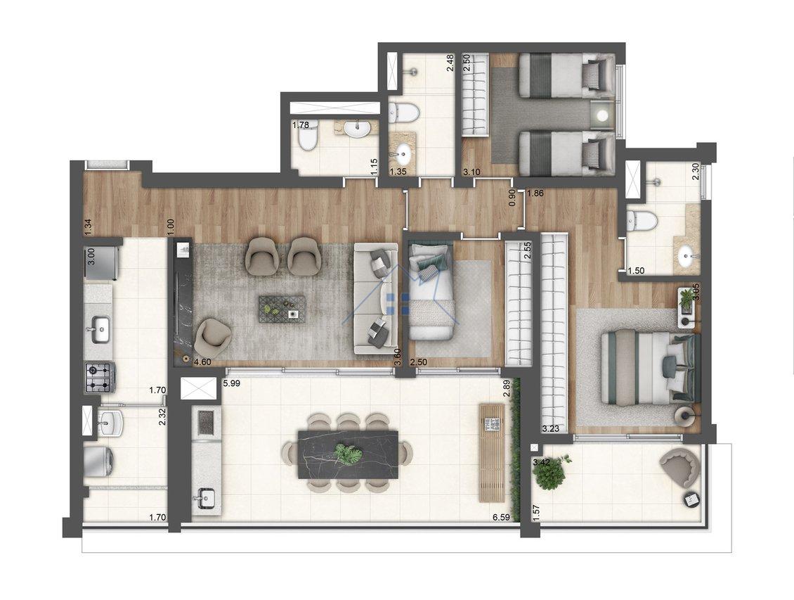 Apartamento tipo 75m² no Ipiranga 3 dorm 1 suíte 1 vaga ( PRONTO ) Rua Ettore Lantieri São Paulo - 