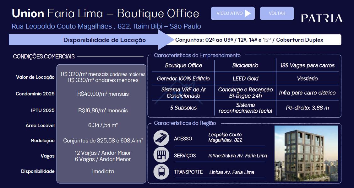 Conjunto Comercial Laje no Itaim Bibi 608,41m² Rua Leopoldo Couto Magalhães Júnior São Paulo - 