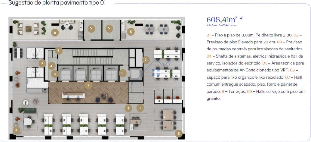 Conjunto Comercial Laje no Itaim Bibi 325m² Rua Leopoldo Couto Magalhães Júnior São Paulo - 
