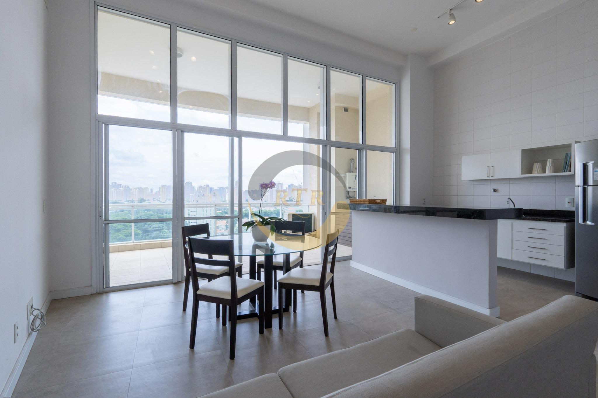 Loft 85 M&sup2;, Brooklin, Luxo, Conforto, 1 Su&iacute;te, 2 banheiros, 2 vagas, Vista maravilhosa  São Paulo - 