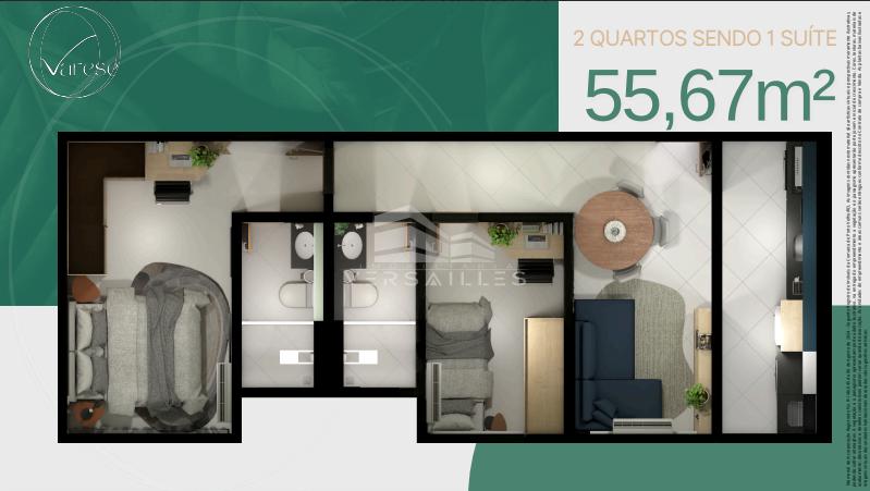 Apartamento, 2 quartos, 56 m² - Foto 1