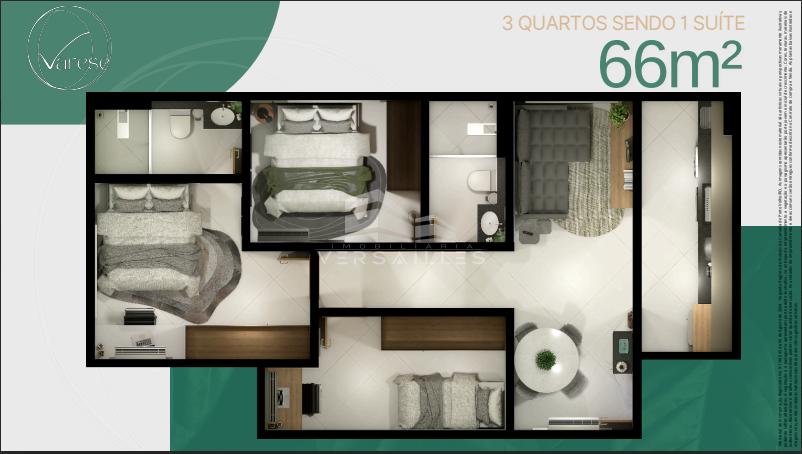 Apartamento, 3 quartos, 66 m² - Foto 1