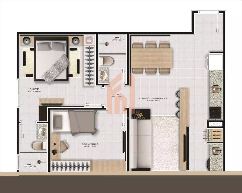 Apartamento de 02 dormitórios semi mobiliado com elevador próximo ao Centro de Camboriú - Camboriú - 