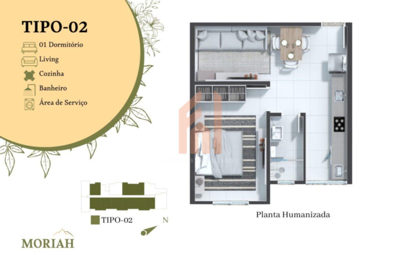 RESIDENCIAL MORIAH, apartamentos de 01 dormitório com entrada a partir de R$7.300,00 Osvaldo Minella Camboriú - 