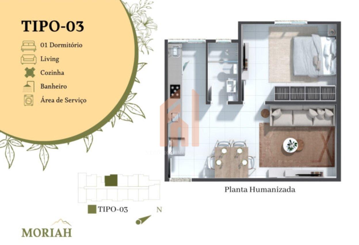 RESIDENCIAL MORIAH, apartamentos de 01 dormitório com entrada a partir de R$7.300,00 Osvaldo Minella Camboriú - 
